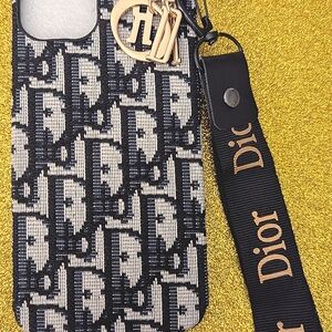 iPhone 14 Plus Monogram Blue and Grey Phone Case